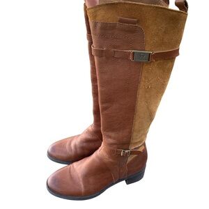 Etienne Aigner Leather Suede Tobacco Colton Tall Riding Boot Women 7 Equestrian